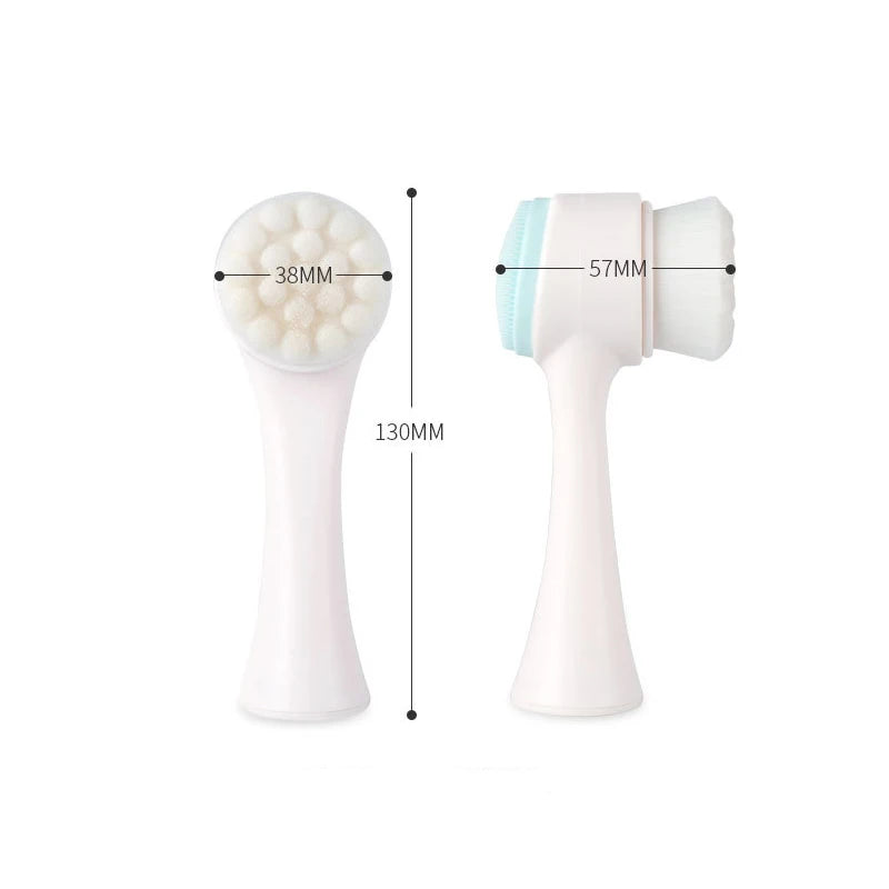 Dupla face Silicone Facial Cleanser escova, ferramenta de cuidados com a pele